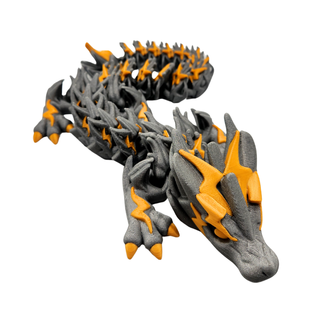 Ein Gott Drache, bei dem sein ganzer Körper mit Blitzen gestaltet ist.